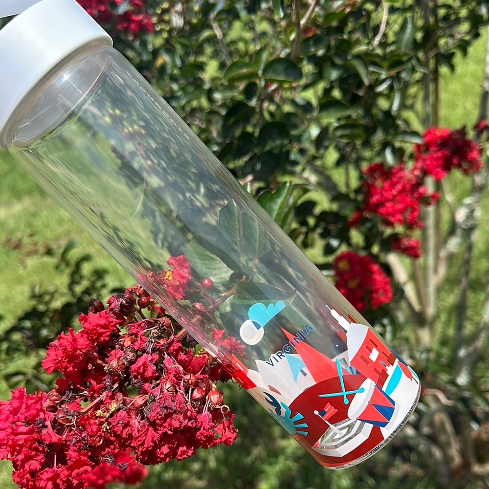 Starbucks Virginia YOU ARE HERE series glass tumbler Clear Water Bottle 2016